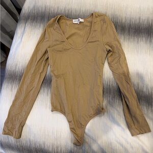 House of CB Long Sleeve Tan Bodysuit